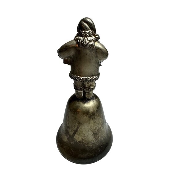 Silver Plate Metal Santa Christmas Bell Nice Chime 1996 Vintage Unbranded - Picture 3 of 6